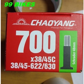 ยางในจักรยาน 700x38/45 [622/630] AV48 CHAOYANG จุ๊บใหญ่ ไฮบริจ ทัวริ่ง เสือหมอบ Bicycle Inter tube คุณภาพดี ส่งเร็ว ไทย