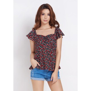 Ohayo เสื้อลายเชอร์รี่ | Cherry Print Blouse