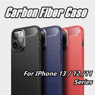 เคส สำหรับ IPhone 13 Pro Max/13 Pro/13/13 mini/12 Pro Max/12 Pro/12 / 11 เคสไอโฟน เคสกันกระแทก Carbon Fiber TPU Case เคส