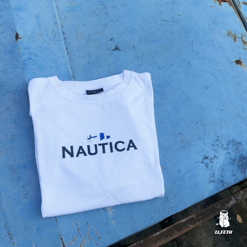 เสื้อ Nautica สีขาว ขนาด XL มือสอง