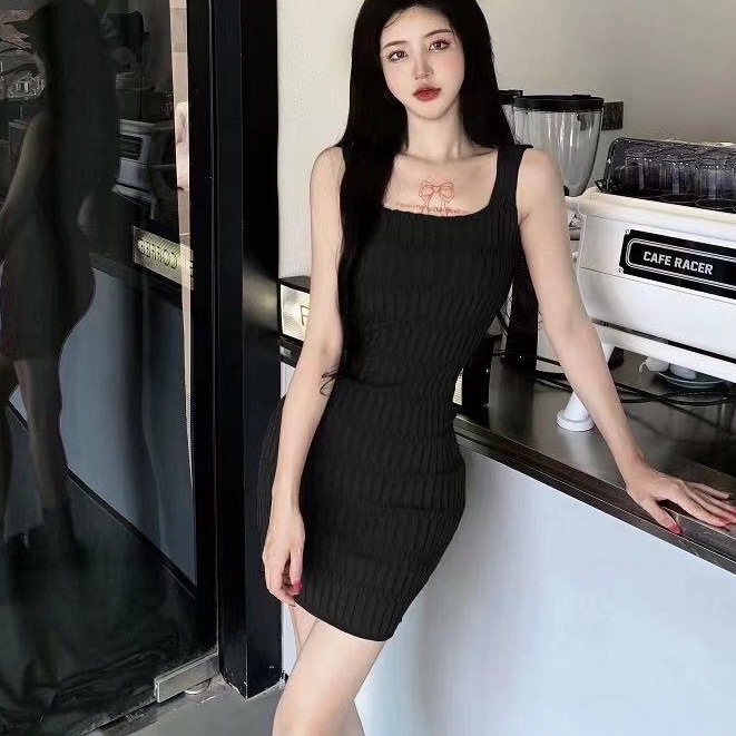 💕*Miki-Shop*พร้อมส่ง😍เดรสไหมพรมแขนกุด มินิเดรส งานถักลาย เซ็กซี่ๆ เนื้อผ้ายืดหยุ่นตามตัว 20028-1 - รูปที่ 5