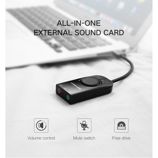 Ugreen CM129(40964/50599)  Sound Card External USB Audio Card(15cm./1M.cable)