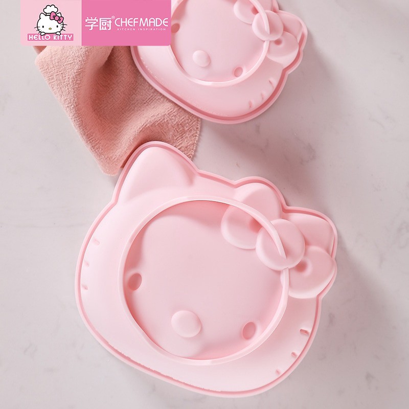 Chefmade แม่พิมพ์ซิลิโคน ลาย Hello Kitty 4/6/8 นิ้ว สําหรับทําพุดดิ้ง มูส เบเกอรี่ แม่พิมพ์เค้ก KT7044/KT7045/KT7046