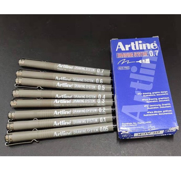 Artline Drawing System Pen /Technical Drawing Pen (สีดํา) 0.05 , 0.1 , 0.2 , 0.3 , 0.4 , 0.5 , 0.6 ,