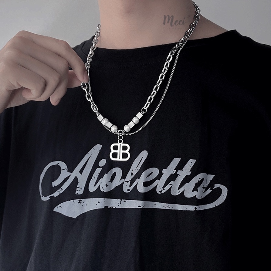 สร้อยคอโซ่รูปตัว ข แฟชั่น ไม่จํากัดเพศ สําหรับผู้ชายและผู้หญิง | MECI TITANIUM VCM7