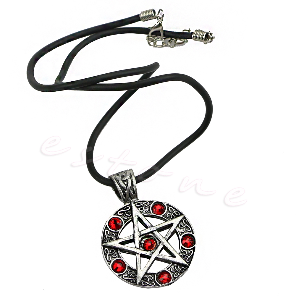1 PC แฟชั่น Invert Pentacle Pentagram Star Pewter จี้คอสเพลย์สร้อยคอใหม่