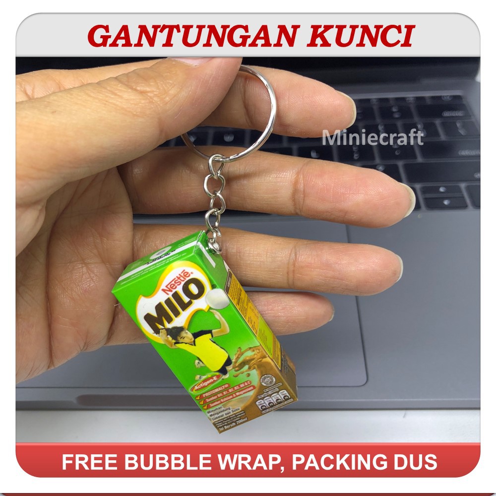 GANTUNGAN MINIATURE KEYCHAIN PRODUCT MILO MILK BOX, CEREAL MILO
