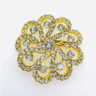 Vintage Jewelry  เข็มกลัด ลายดอกไม้ แฟชั่น คลาสสิก เข็มกลัดเพชร ดอกไม้ สิทอง 1pcs