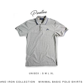 Parallax | เสื้อโปโลสีเทา รุ่น Noiron ไม่ต้องรีด  Polo (Grey)