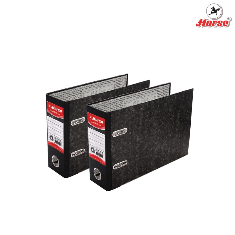 HORSE ตราม้า แฟ้มสันกว้างก้านยก H-401S A5 3 นิ้ว ปกดำ จำนวน 1 เล่ม - รูปที่ 3
