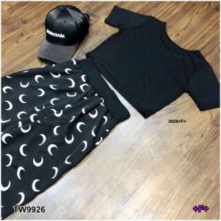 Set 2 ชิ้น เสื้อครอปแขนสั้น ผ้าเร