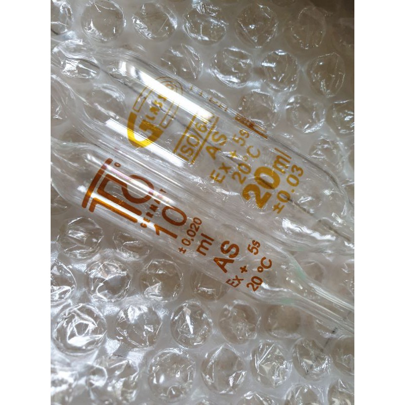 [ลด 80บ. โค้ด ENTH119]ปิเปตต์แบบปริมาตร (volumetric pipette) 10 20 ml
