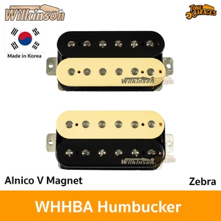 Wilkinson WHHBA Alnico V Humbucker ปิ๊กอัพกีต้าร์ High Output สีซีบร้า Zebra Made in Korea