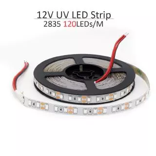 12v UV LED Strip อัลตราไวโอเลต 395-405nm 2835 SMD 60leds 120leds กันน้ํา 2pin สายไฟดําเนินการเทปโคมไฟสําหรับ DJ Fluorescence Party