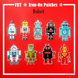 ☸ VSCO - Robots Patch ☸ 1Pc Cute Cartoon Robot Diy Sew on Iron on Badges Patches