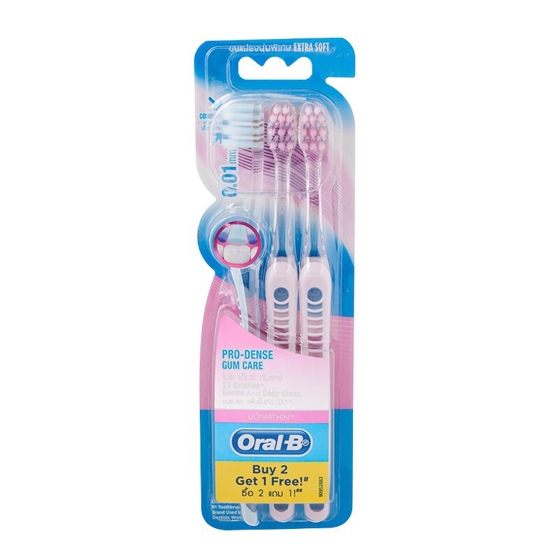 Oral-B® UltraThin แปรงสีฟัน ออรัล-บี โปร เด็นซ์ กัมแคร์ แปรงสีฟัน 3 อัน p&g