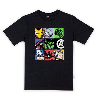 เสื้อยืดมาร์เวล Avengers-9299 (สีดำ-สีขาว)