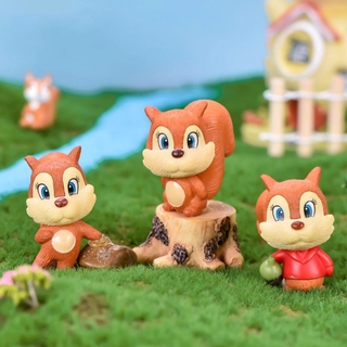 ตุ๊กตากระรอกจิ๋วน่ารักสําหรับตกแต่งสวน 3 ชิ้น / ชุด