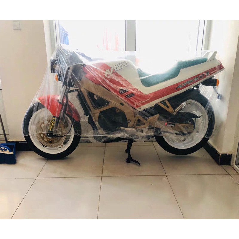 ผ้าคลุมมอเตอร์ไซค์ ผ้าคลุมบิ๊กไบค์ ผ้าคลุมมอเตอร์ไซค์ กันน้ำ กันฝุ่น ใส ไซส์: S/M/L - รูปที่ 2