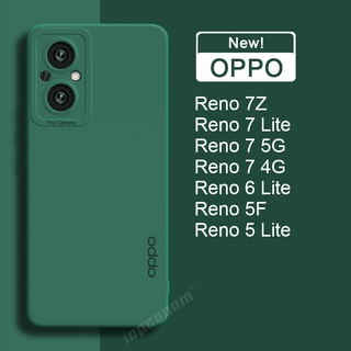 Solid Color Soft Camera Case OPPO Reno 8 5G 7 8T 7Z 6 5F 5 Lite 4G Casing Original Liquid Silicone Cover