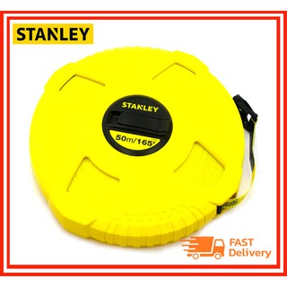 STANLEY เทปวัดที่สายไฟเบอร์กลาส 50 เมตร/165 ฟุต เทปกว้าง 12 มิล หน่วยวัดนิ้ว&amp;ซม. #34-263