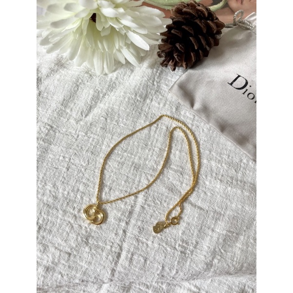 สร้อยคอ ดิออร์* CD vintage necklace 1.5cm in GHW excellent conditions (dustbag, ppbag)