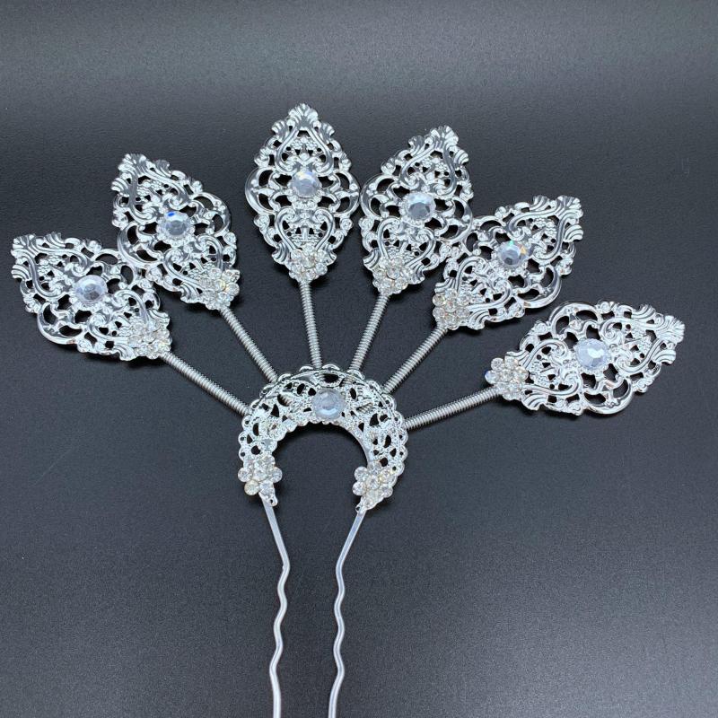 Vintage jewelry เครื่องประดับผม ชุดไทย ปิ่นปักผมออเจ้า สีเงิน หลายสไตล์ ปิ่นปักผมใบไม้ silver