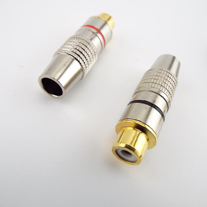 อะแดปเตอร์เชื่อมต่อ RCA Female Jack Plug 2/4/10 ชิ้นสําหรับสายเคเบิ้ล Coaxial Convertor