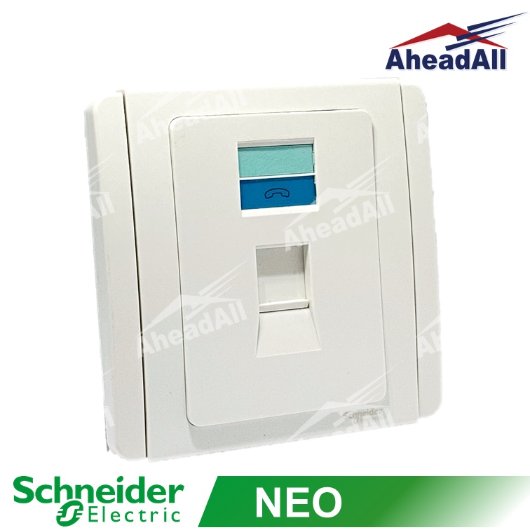 ชุดเต้ารับโทรศัพท์ 1 ช่อง 4 Pin NEO Schneider E3031RJ_WW