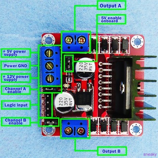 Sne.. บอร์ดควบคุมมอเตอร์ไดรฟ์ L298N Dual H Bridge Dc แบบเปลี่ยนสําหรับ Arduino