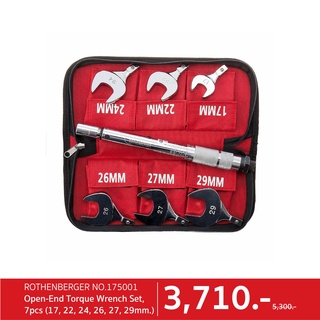 ROTHENBERGER NO.175001 Open-End Torque Wrench Set, 7pcs (17, 22, 24, 26, 27, 29mm.) Factory Gear By Gear Garage