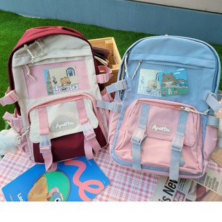 ꒰ทักก่อนสั่ง꒱ กระเป๋าเป้สีพาสเทล แถมพวงกุญแจหมี Taffy backpack