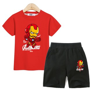 เสื้อยืดและกางเกงขาสั้นไอรอนแมน Iron Man boys clothes kids set