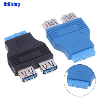 ( Utilizingo ) เมนบอร์ด 2 พอร์ต Usb 3 . 0 Female To 20 Pin อะแดปเตอร์เชื่อมต่อ