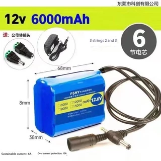 แบตเตอรี่ลิเธียม 12V 3Ah 6Ah 9Ah 12Ah 15Ah แบตเตอรี่แบบชาร์จไฟ 12V พร้อม BMS แบตเตอรี่ลิเธียมบอร์ดป้องกัน