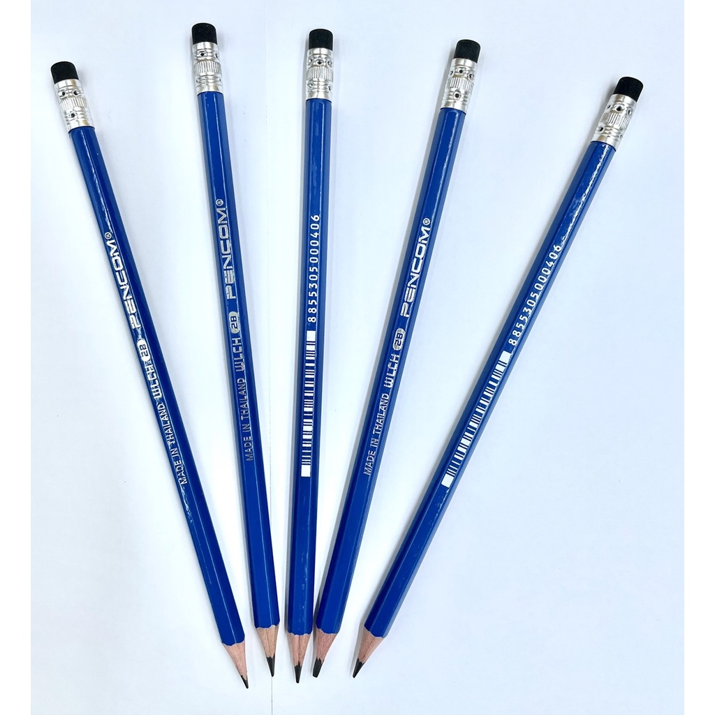 ดินสอไม้ ดินสอไม้2B ดินสอไม้+ยางลบ แพ็ค5แท่ง (A279)