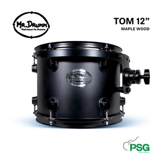 MR.DRUMM : TOM 12” MAPLE WOOD ( 6 LUG ) BLACK