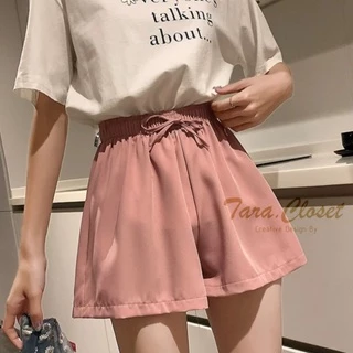 PI001 TARA Short pants กางเกงขาสั้น ทรงสปอร์ต ไม่มีกระเป๋าข้าง เอวยางยืด ผ้าไหมอิตาลี ใส่สบาย ไม่ร้อน