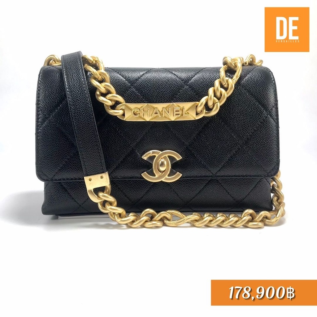 กระเป๋าถือ New chanel flap 8“ Caviar Ghw  Microchip fullset  Dimensions 8 x 5.5 x3.5 cm Seller SKUs 