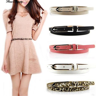 ☺♡ ผู้หญิงเลดี้เกาหลีหวานหนัง Faux หนังผอมบางผอมเข็มขัด