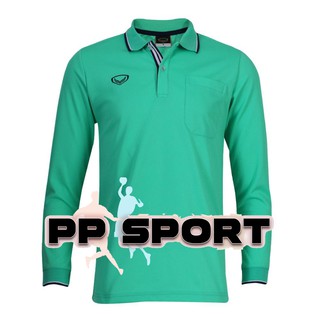 เสื้อโปโลผู้ชายคอปกแขนยาวสีเขียว grand sport 012579 ผ้า polyester size S-3XL(4L)