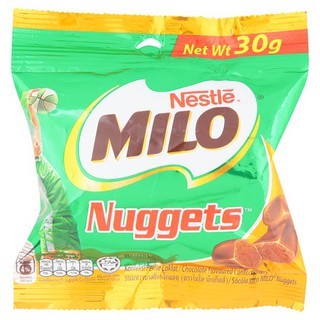 ว๊าว🍟 ไมโล นักเก็ตส์ ขนมหวานรสช็อกโกแลต 30กรัม Milo Nuggets Chocolate Flavored Candy 30 grams.