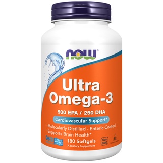 Ultra Omega-3 น้ำมันปลาความเข้มข้นสูง EPA500mg DHA250mg ป้องกันโรคหัวใจ,หลอดเลือด  ข้ออักเสบ ไตรกลีเซอราย(exp 03.26)