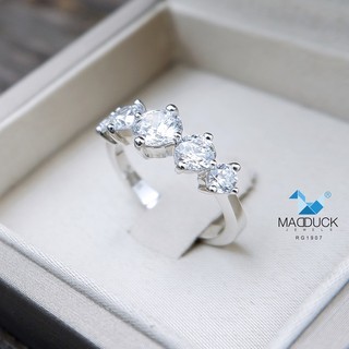 Madduckjewels แหวนเงินแท้ เพชร CZ ชุบโรเดียม RG1907