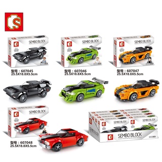 Mega Toys  เลโก้รถ SEMBO BLOCK 607045-8 เลโก้ รถ ฟาสท์ ขายยกเซ็ต 4 แบบ Famous Car