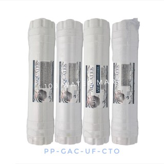 ชุดไส้กรอง 4 ชิ้น อินไลน์ Aquatek ประกอบด้วย PP Gac UF CTO