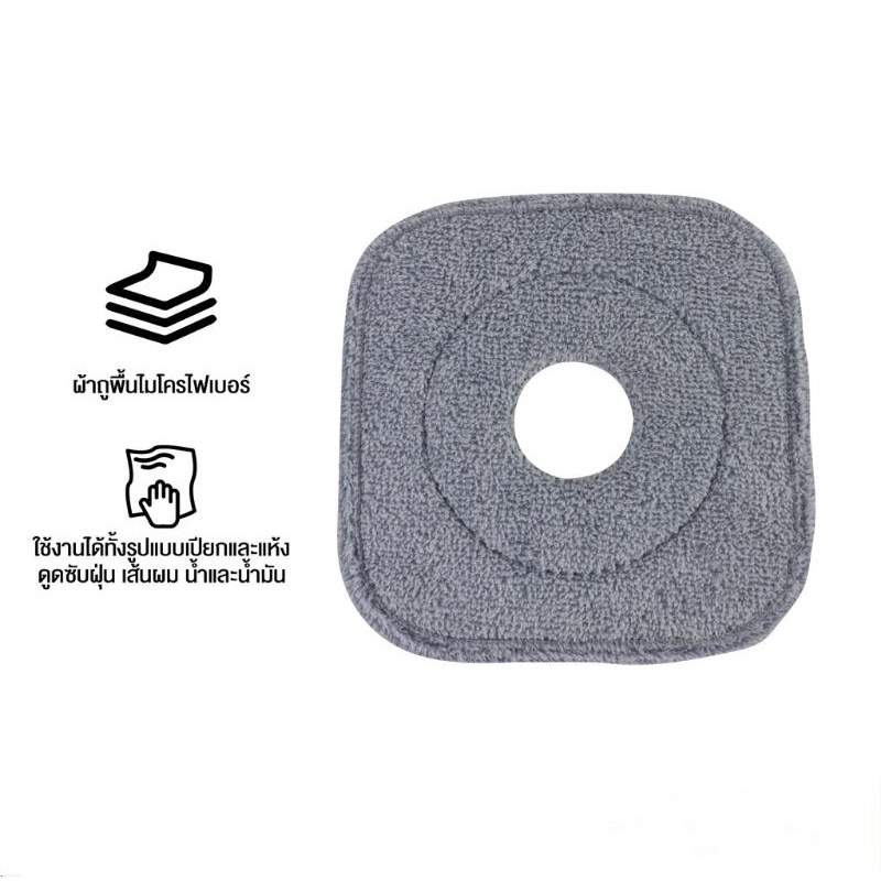 ผ้าม็อบถูพื้น Joybos Square Suspension Mop Pad (Joybos M16) ผ้าถูพื้นไมโครไฟเบอร์ รูปที่ 2