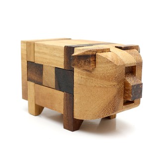 ของเล่นไม้รูปหมู Piggie เกมไม้ ของเล่นไม้โบราณ เกมไม้เสริมพัฒนาการ 3d puzzles wooden educational toy brain game for kids