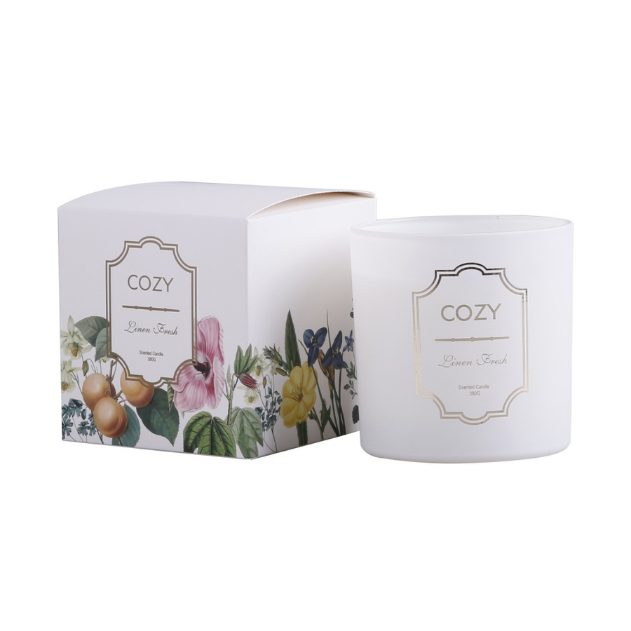 GlobalHouse COZY เทียนหอม Linen Fresh-WH 10x11 ซม. สีขาว สินค้าของแท้คุณภาพดี