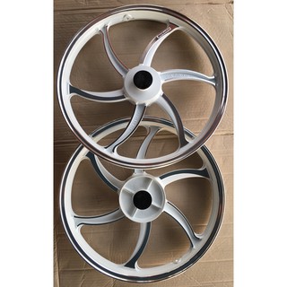 ล้อแม็ก BUSHIDO ขอบ17 สีขาวปัด พร้อมลูกปืน Wave110i, Wave125i ปลาวาฬ ,CZi แม็ค Mag, Magnesium Alloy wheel, Max Wheel